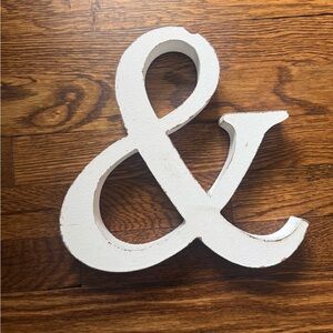 White Wooden Ampersand Decor
